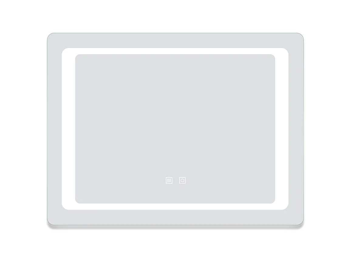 AICA Miroir de salle de bain à LED, dimmable et mémoire, 80x60cm miroir lumineux anti-buée