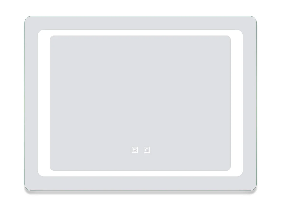 AICA Miroir de salle de bain à LED, dimmable et mémoire, 80x60cm miroir lumineux anti-buée