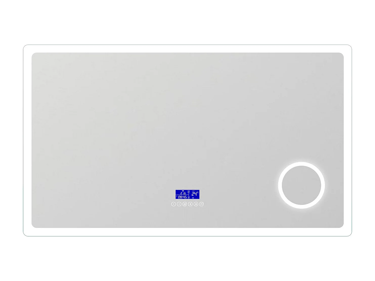 AICA Miroir de salle de bain led bluetooth, 140x80cm Anti-buée, 3x Loupe, 3 couleurs de lumière