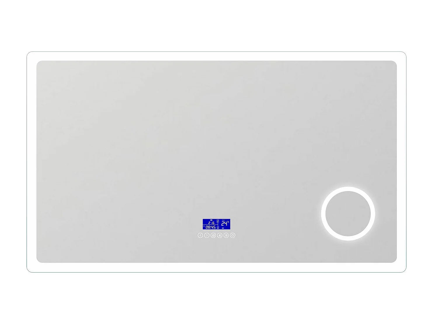 AICA Miroir de salle de bain led bluetooth, 120x70cm Anti-buée, 3x Loupe, 3 couleurs de lumière