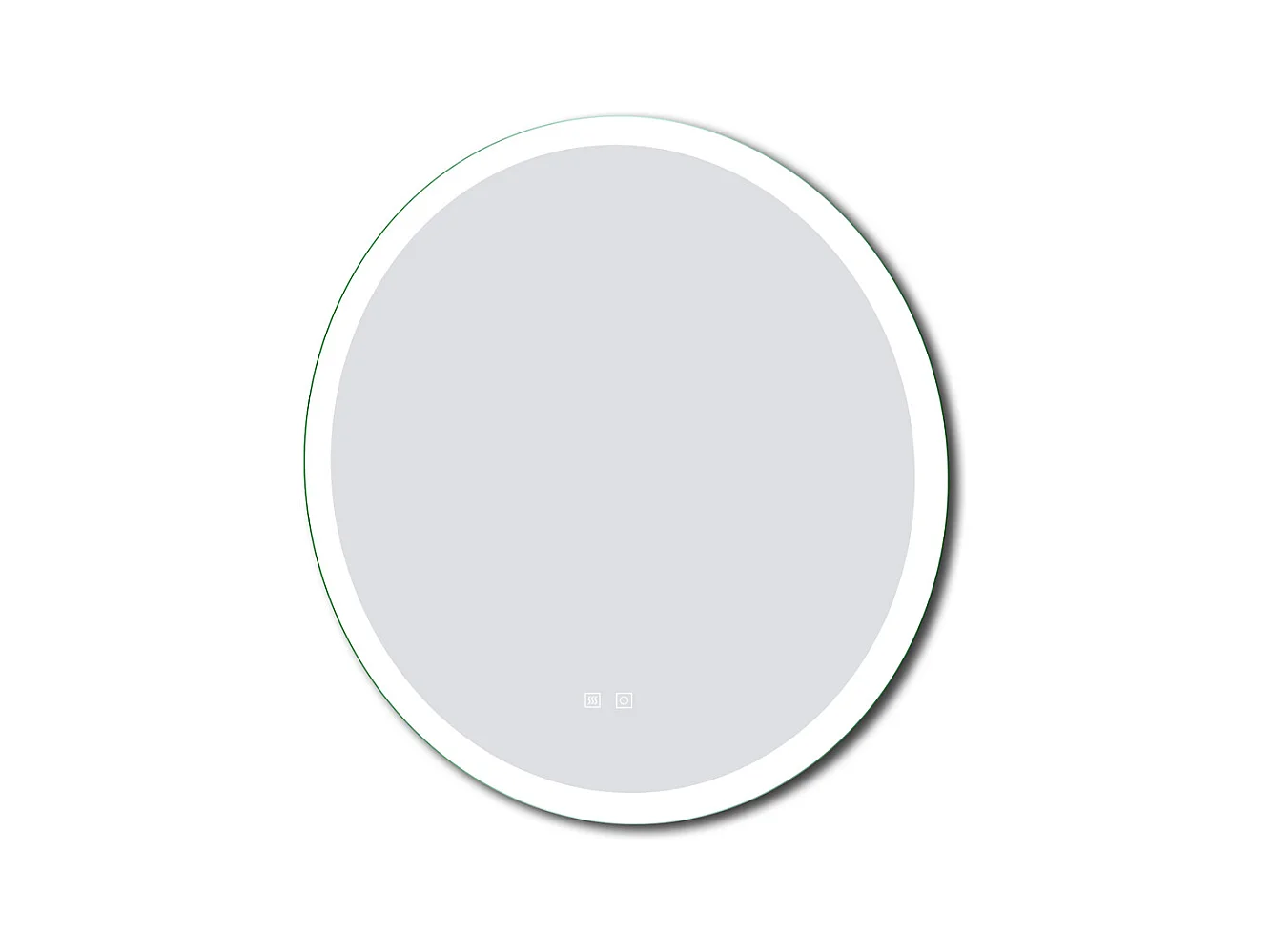AICA Miroir LED rond de 60cm, dimmable + mémoire + antibuée, avec interrupteur tactile, 6000k blanc froid