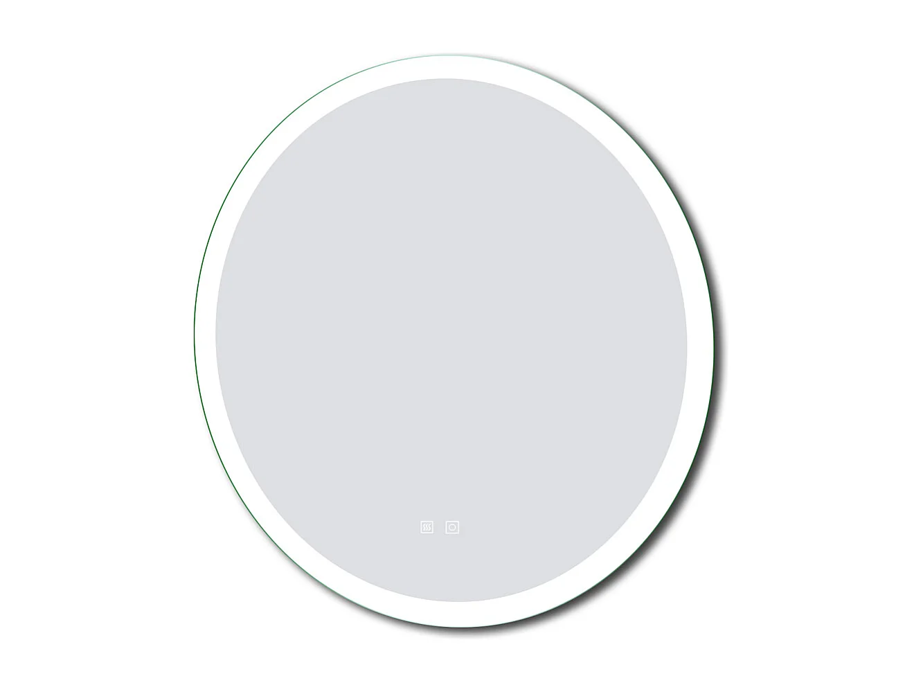 AICA Miroir LED rond de 60cm, dimmable + mémoire + antibuée, avec interrupteur tactile, 6000k blanc froid