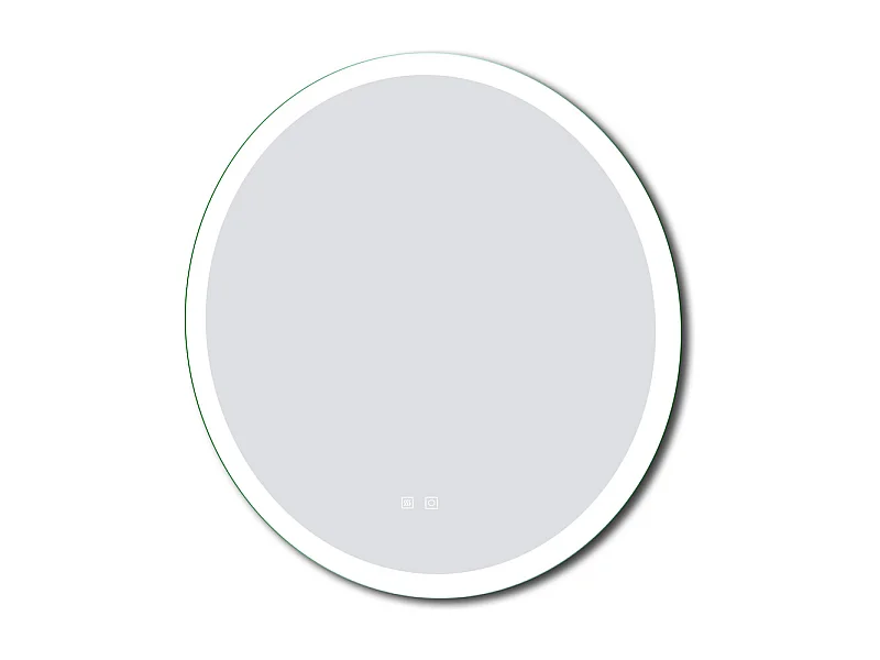 AICA Miroir LED rond de 60cm, dimmable + mémoire + antibuée, avec interrupteur tactile, 6000k blanc froid