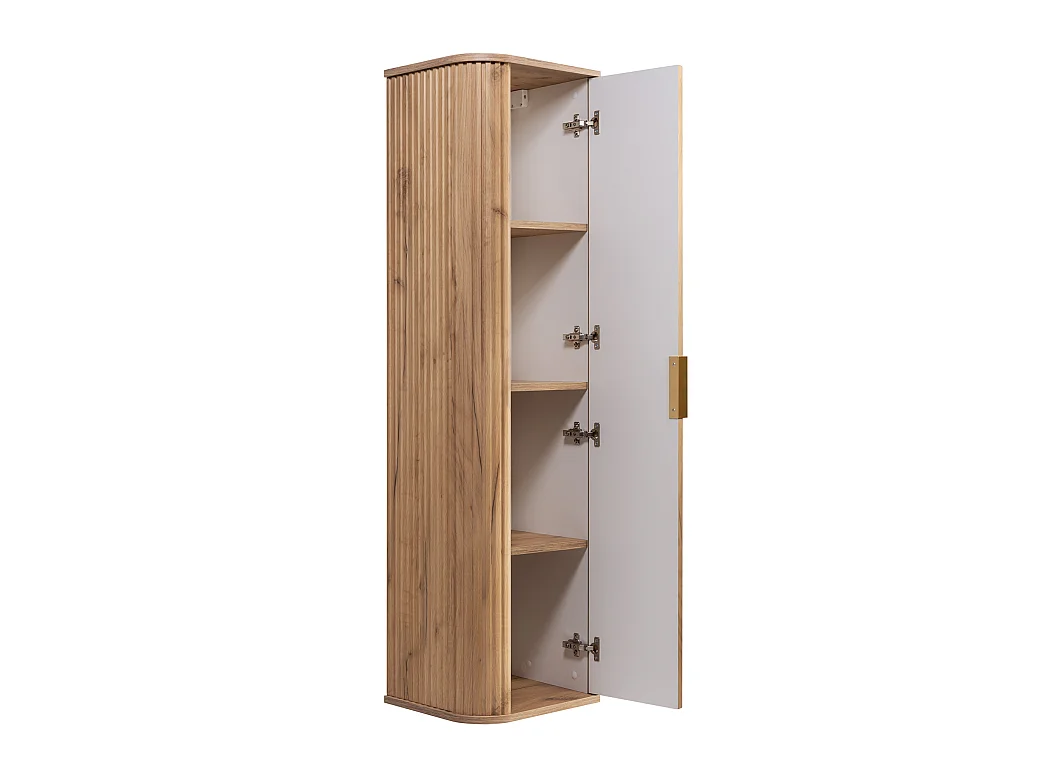 Badkamerkast, Craft Eik, gouden handgreep, 35,5 x 139 x 31,5 cm