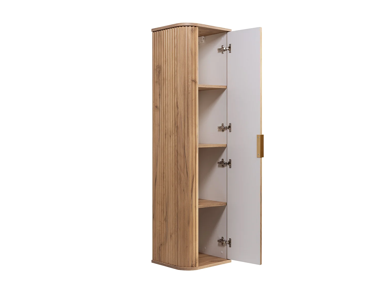 Badkamerkast, Craft Eik, gouden handgreep, 35,5 x 139 x 31,5 cm