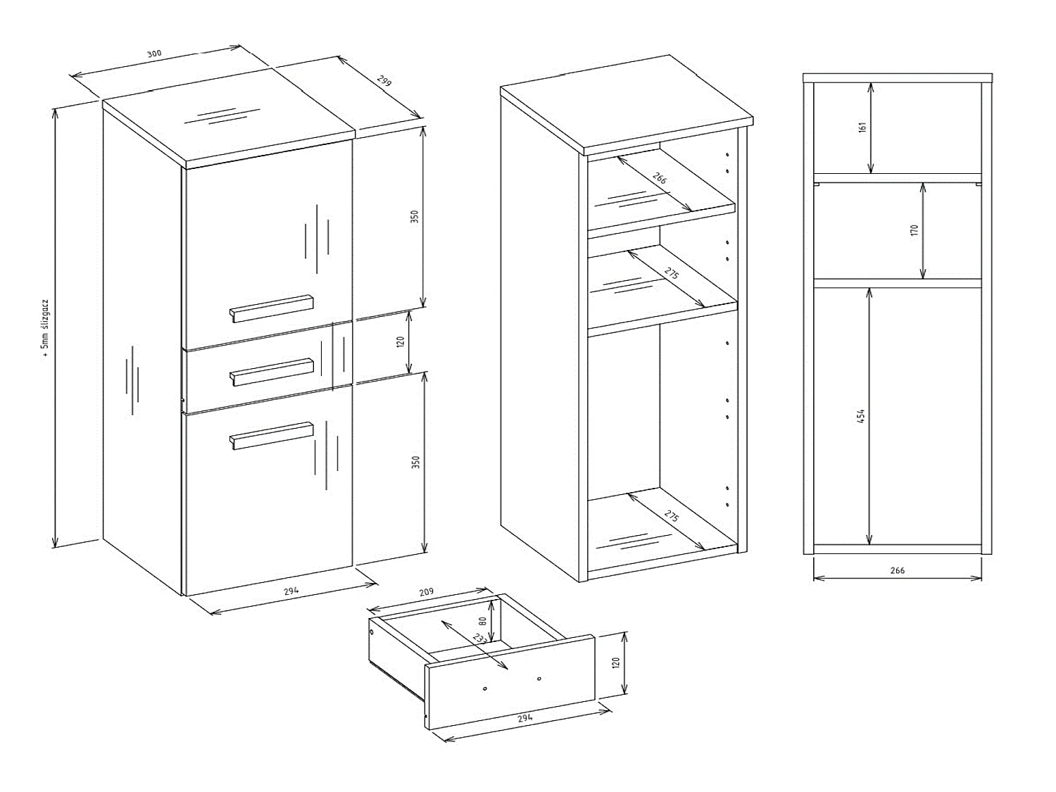 Meuble de salle de bain, Blanc Mat / Blanc Brillant, 85 x 30 x 30 cm