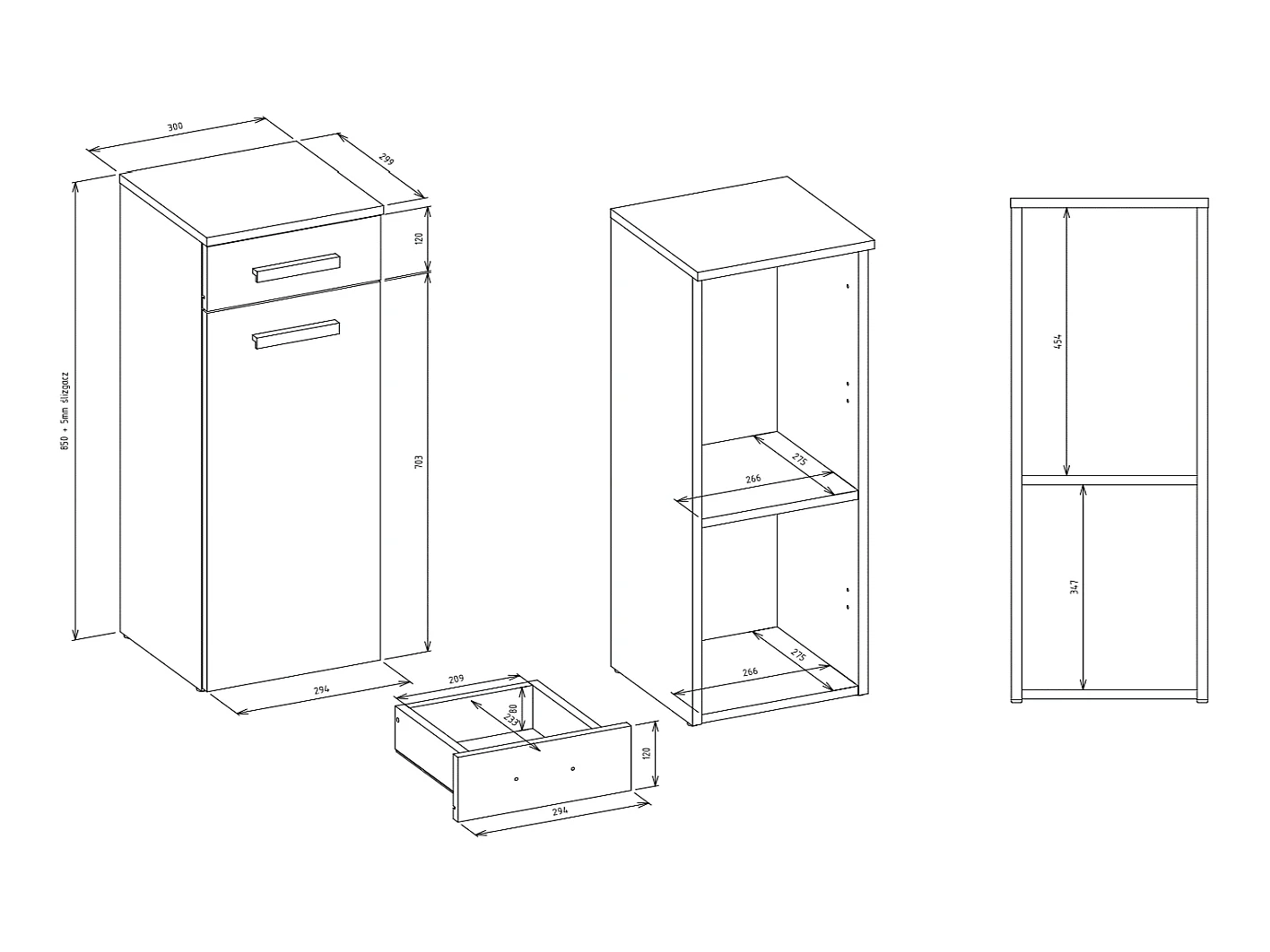 Meuble de salle de bain, Chêne Artisan, 85 x 30 x 30 cm