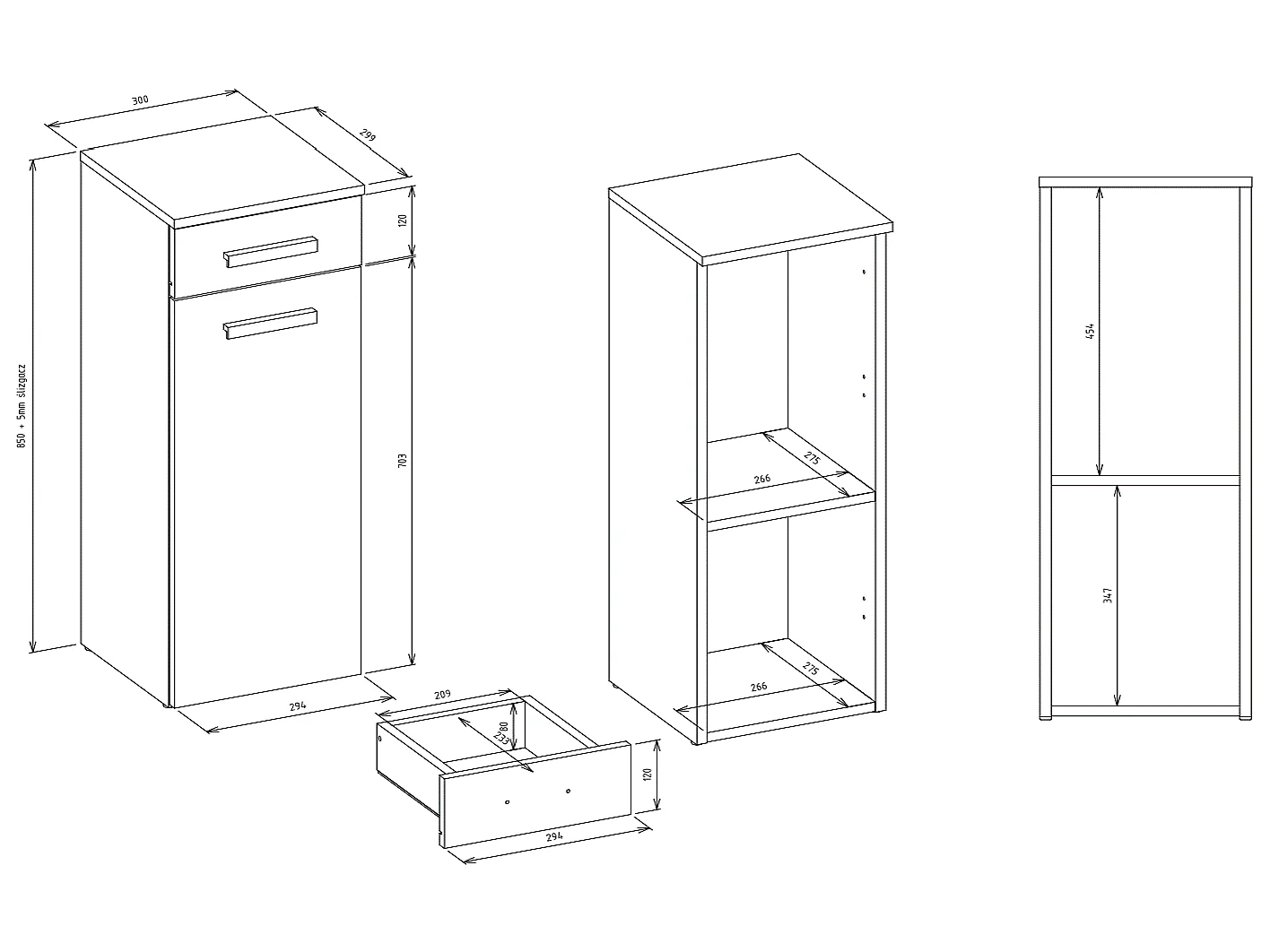 Meuble de salle de bain, Chêne Artisan, 85 x 30 x 30 cm