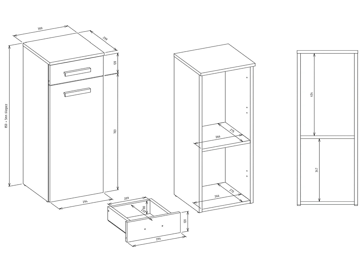 Meuble de salle de bain, Chêne Artisan, 85 x 30 x 30 cm