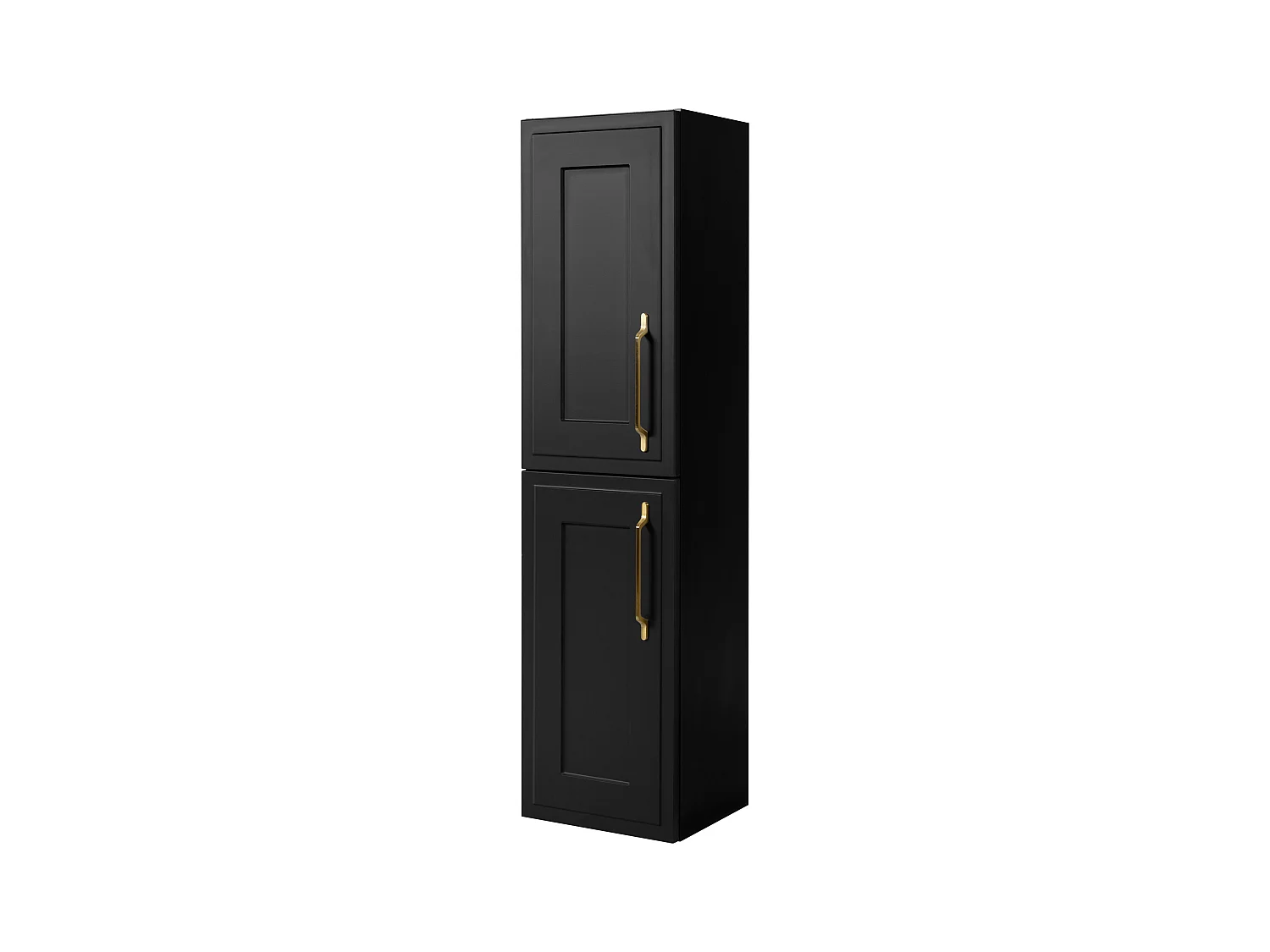 Mueble de baño, negro, 35 x 136 x 27 cm, tirador dorado