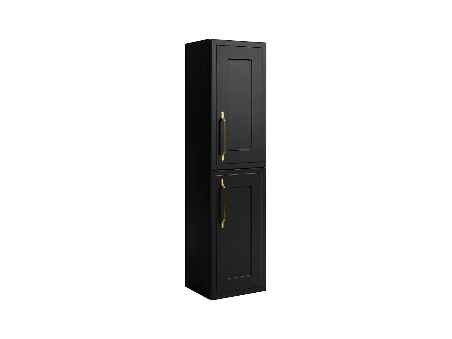 Mueble de baño, negro, 35 x 136 x 27 cm, tirador dorado