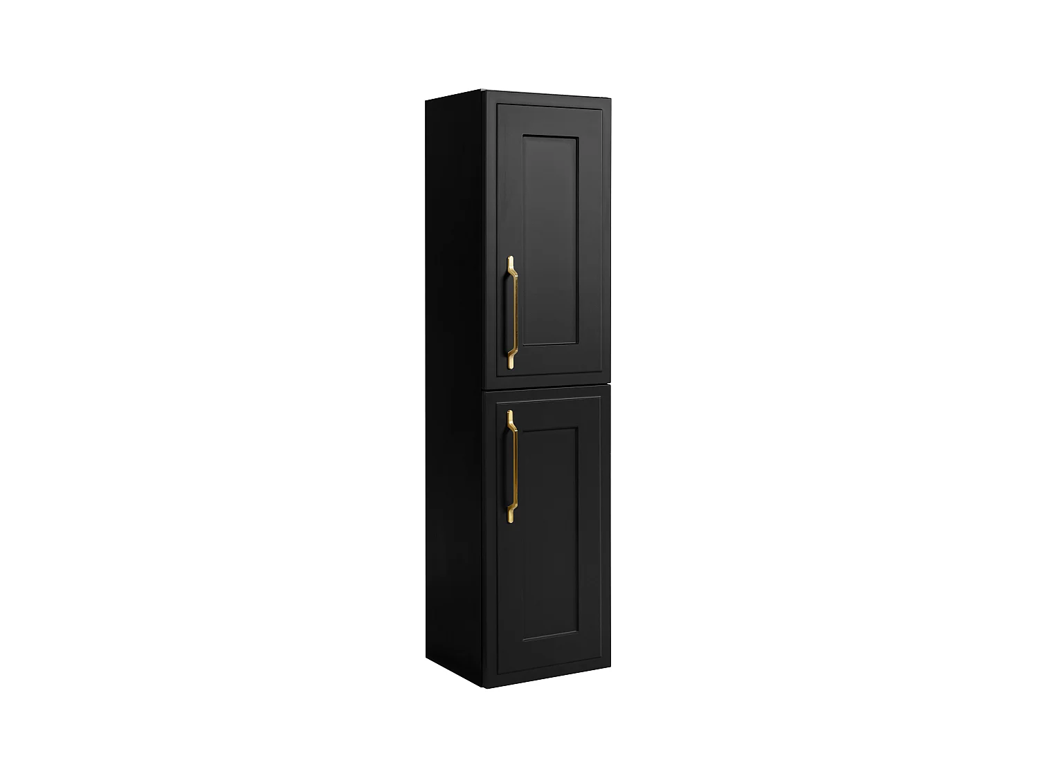Mueble de baño, negro, 35 x 136 x 27 cm, tirador dorado