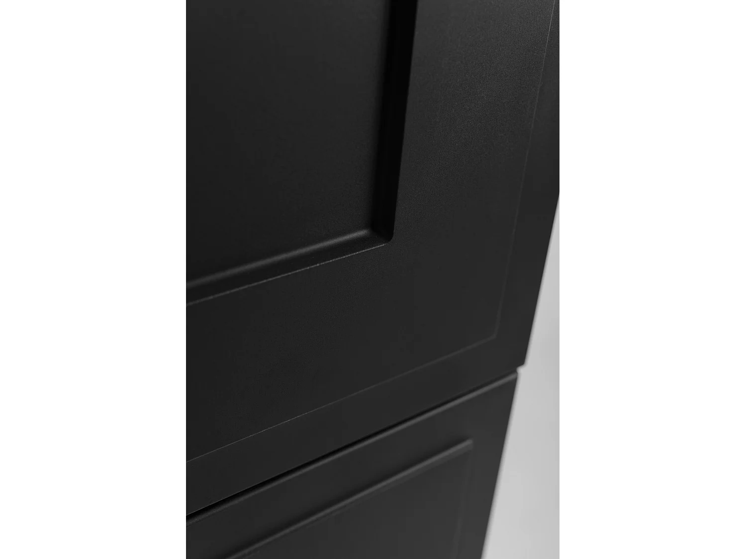 Mueble de baño, negro, 35 x 136 x 27 cm, tirador dorado