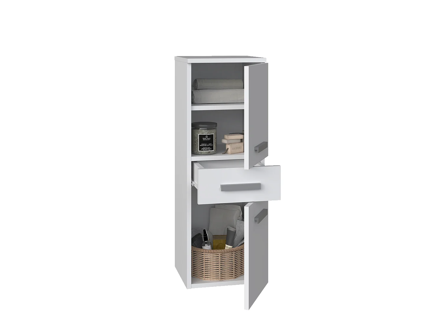 Meuble de salle de bain, Blanc Mat, 85 x 30 x 30 cm