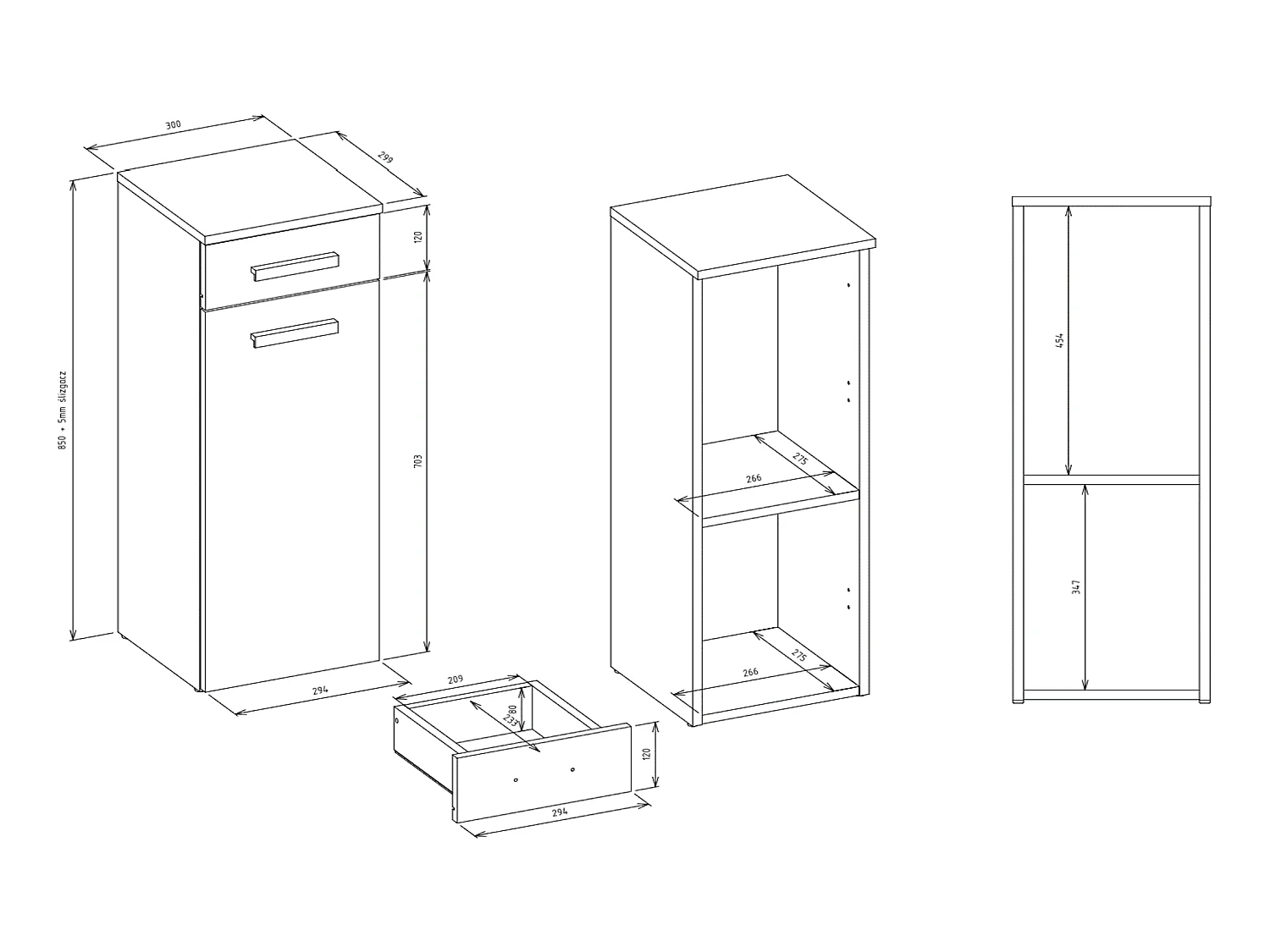 Meuble de salle de bain, Blanc Mat, 85 x 30 x 30 cm