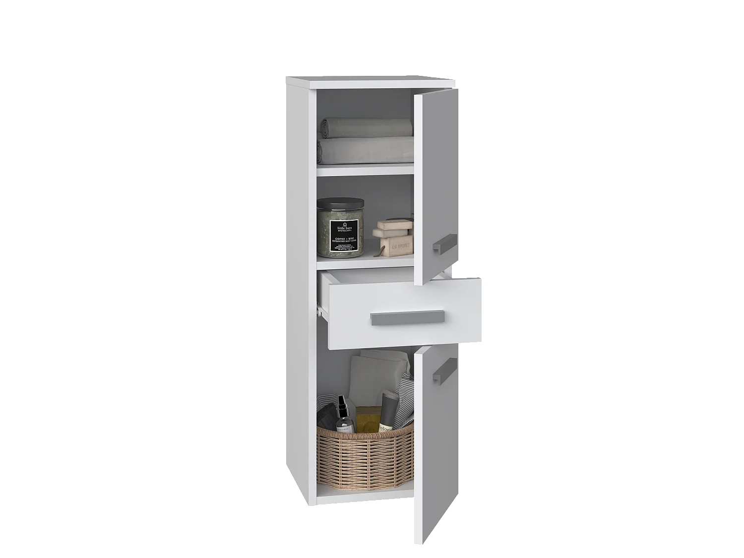 Meuble de salle de bain, Blanc Mat, 85 x 30 x 30 cm