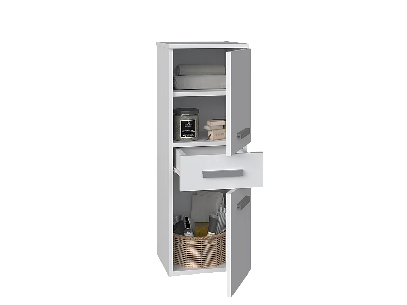 Mueble de baño, blanco mate, 85 x 30 x 30 cm
