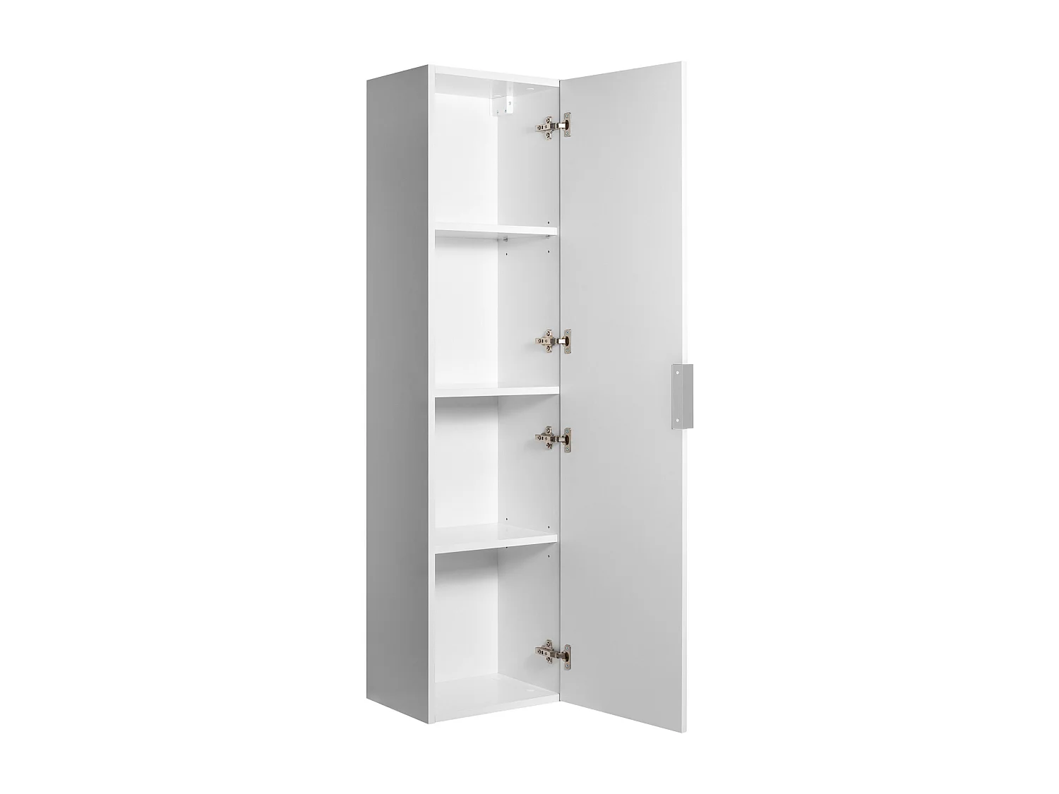 Badkamerkast, mat wit, zwarte handgreep, 35 x 136 x 27 cm