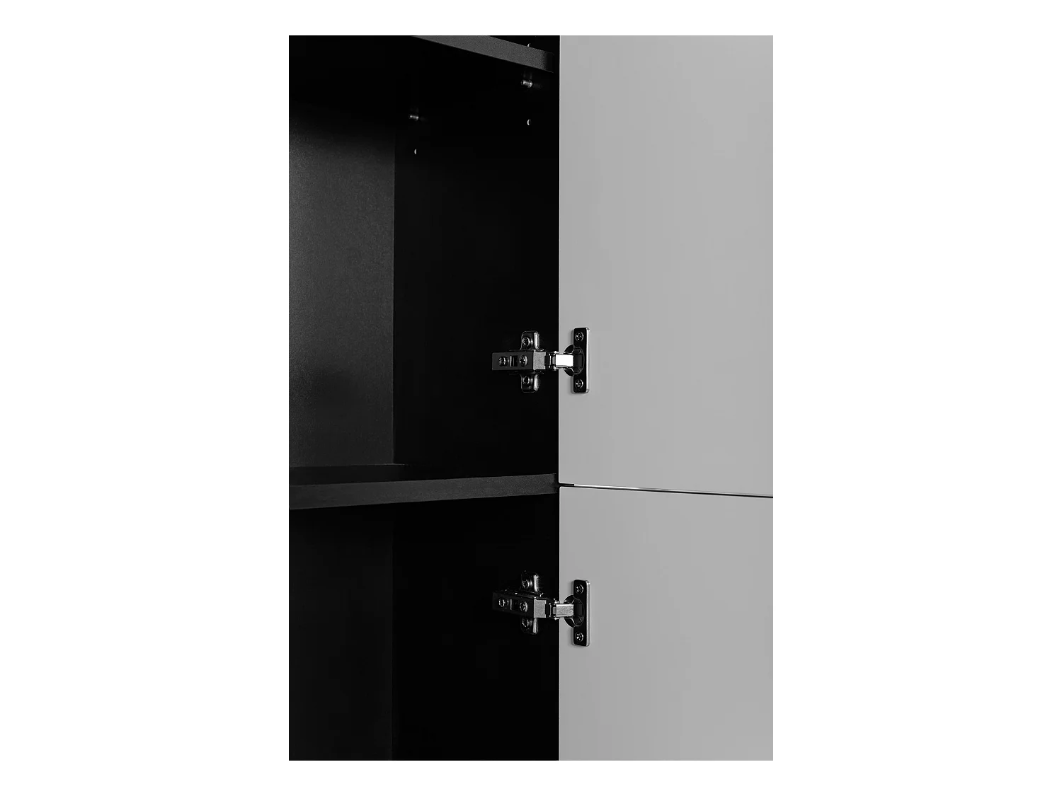 Meuble de salle de bain, noir, 35 x 136 x 27 cm, poignée argentée