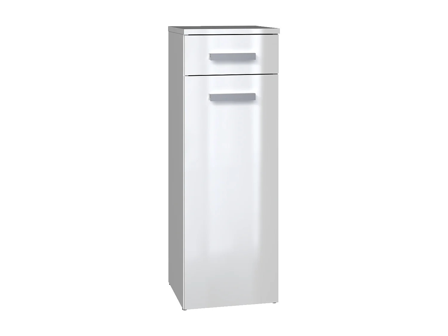 Meuble de salle de bain, Blanc Mat / Blanc Brillant, 85 x 30 x 30 cm