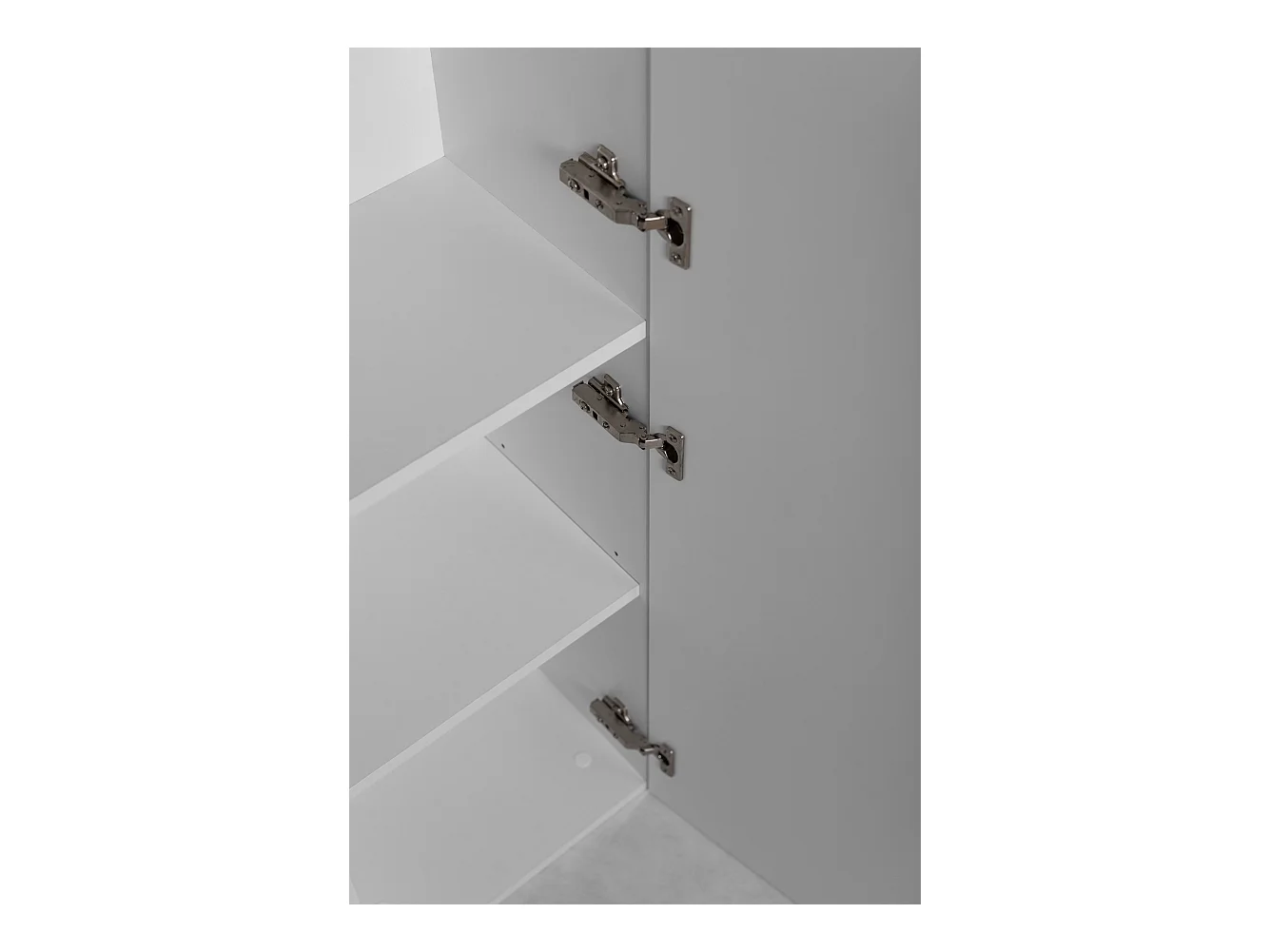 Meuble de salle de bain, Blanc Mat, 35 x 136 x 27 cm, poignées argentées