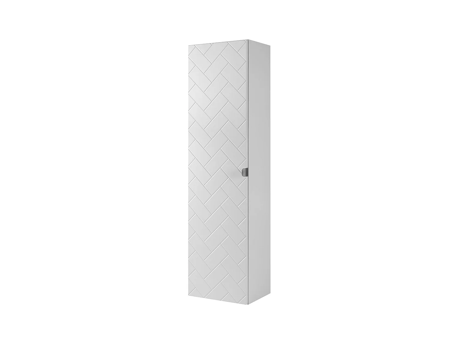 Meuble de salle de bain, Blanc Mat, 35 x 136 x 27 cm, poignées argentées