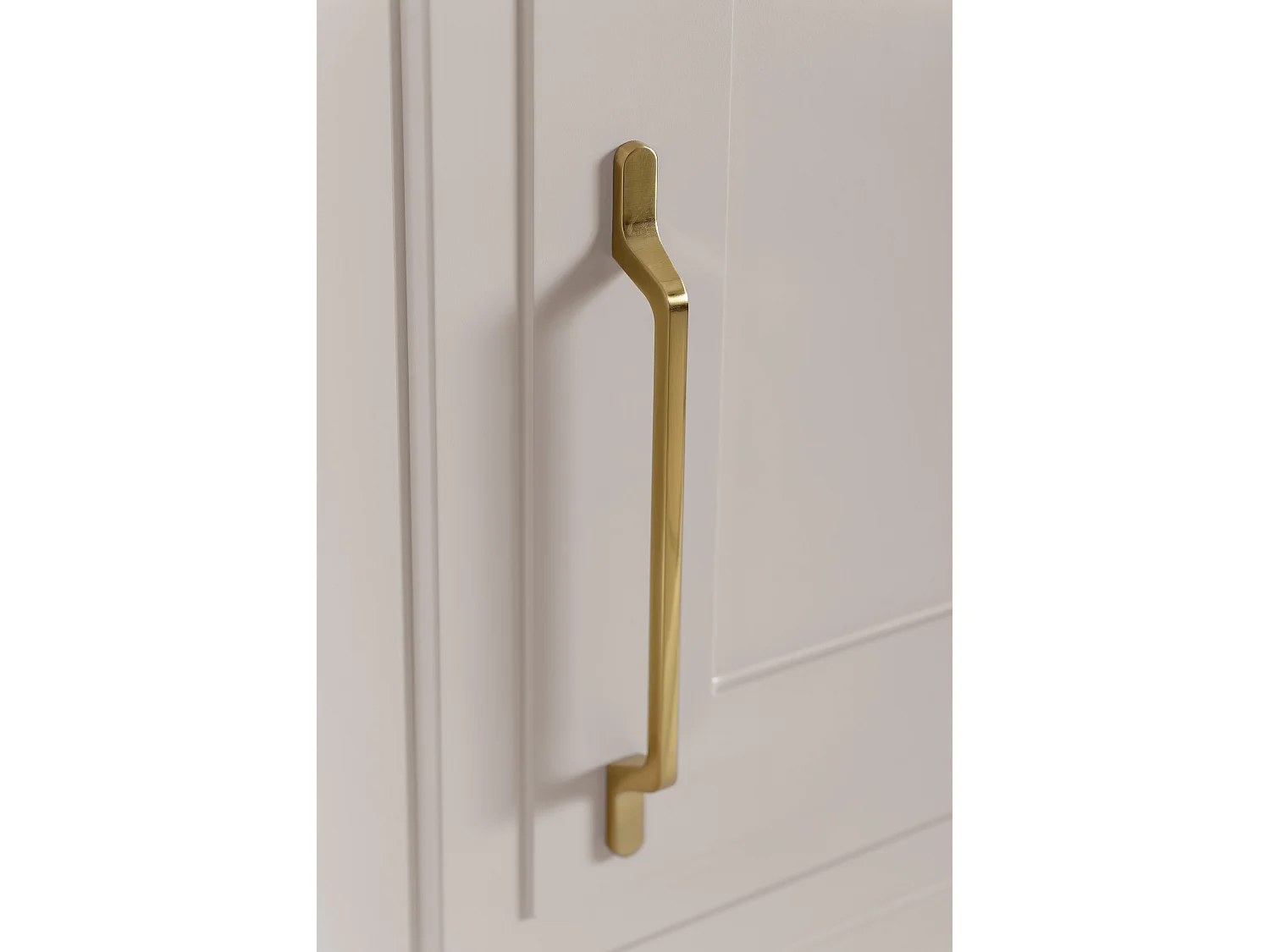 Meuble de salle de bain de style classique, blanc, 35 x 136 x 27 cm, poignée argentée