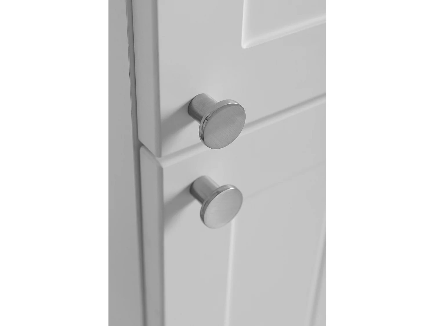 Meuble de salle de bain de style classique, blanc, 35 x 136 x 27 cm, poignée argentée