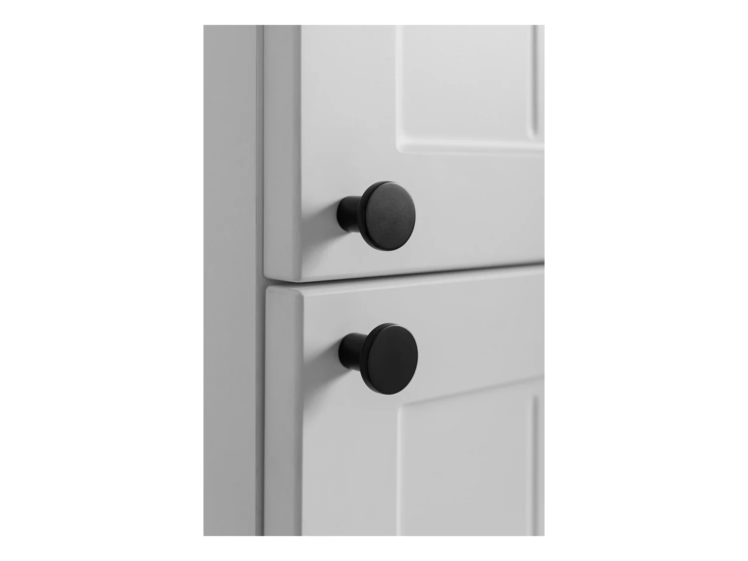 Móvel de banheiro estilo clássico, branco, 35 x 136 x 27 cm, puxador preto