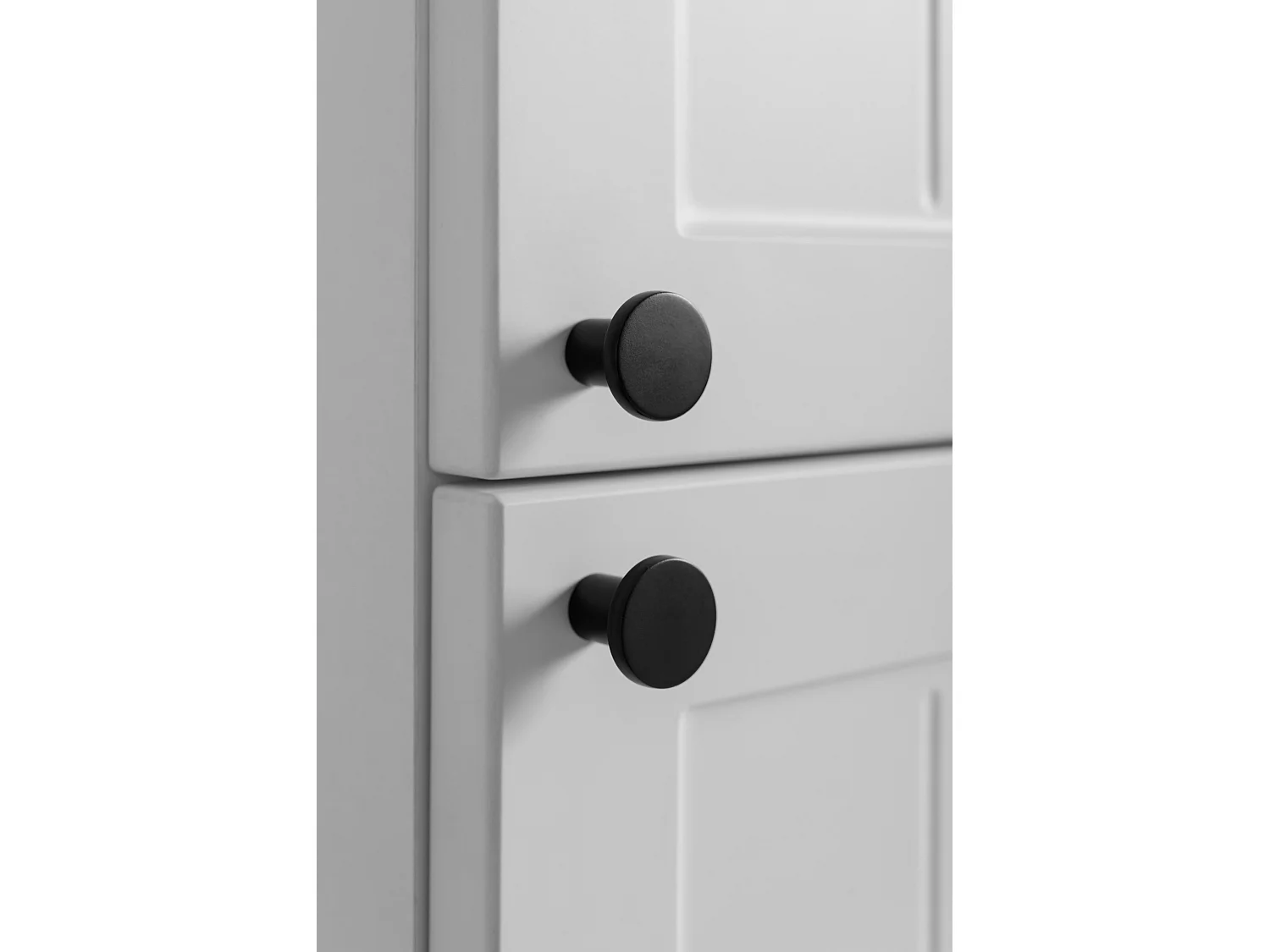 Meuble de salle de bain de style classique, blanc, 35 x 136 x 27 cm, poignée noire