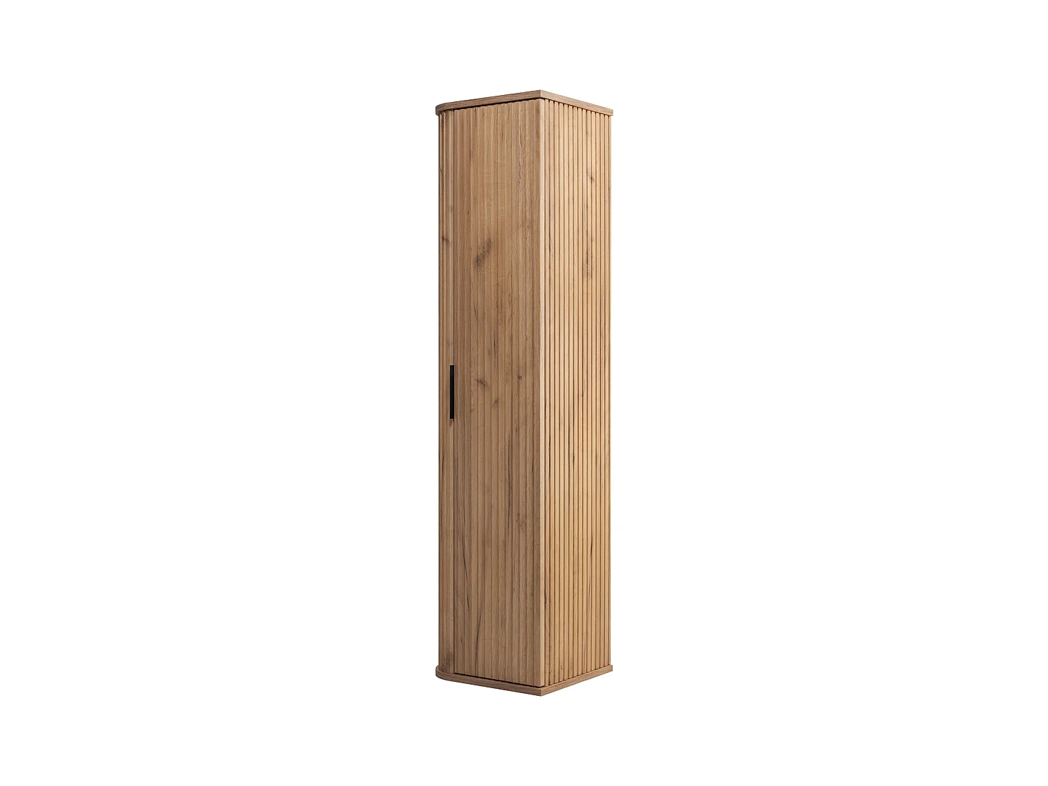 Meuble de salle de bain, Chêne Craft, poignée noire, 35,5 x 139 x 31,5 cm