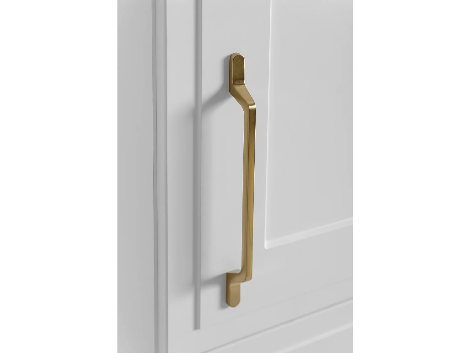 Meuble de salle de bain, blanc, 35 x 136 x 27 cm, poignée dorée