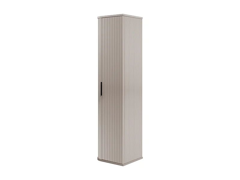 Armário de banheiro, caxemira, puxador preto, 35,5 x 139 x 31,5 cm