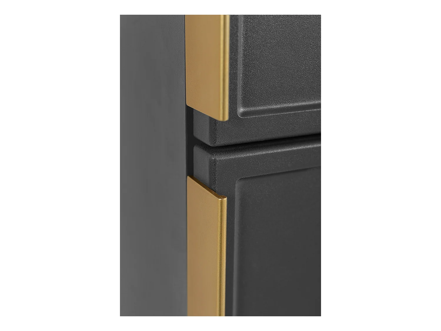 Szafka łazienkowa ciemnoszara, uchwyt złoty, 27 x 35 x 136 cm