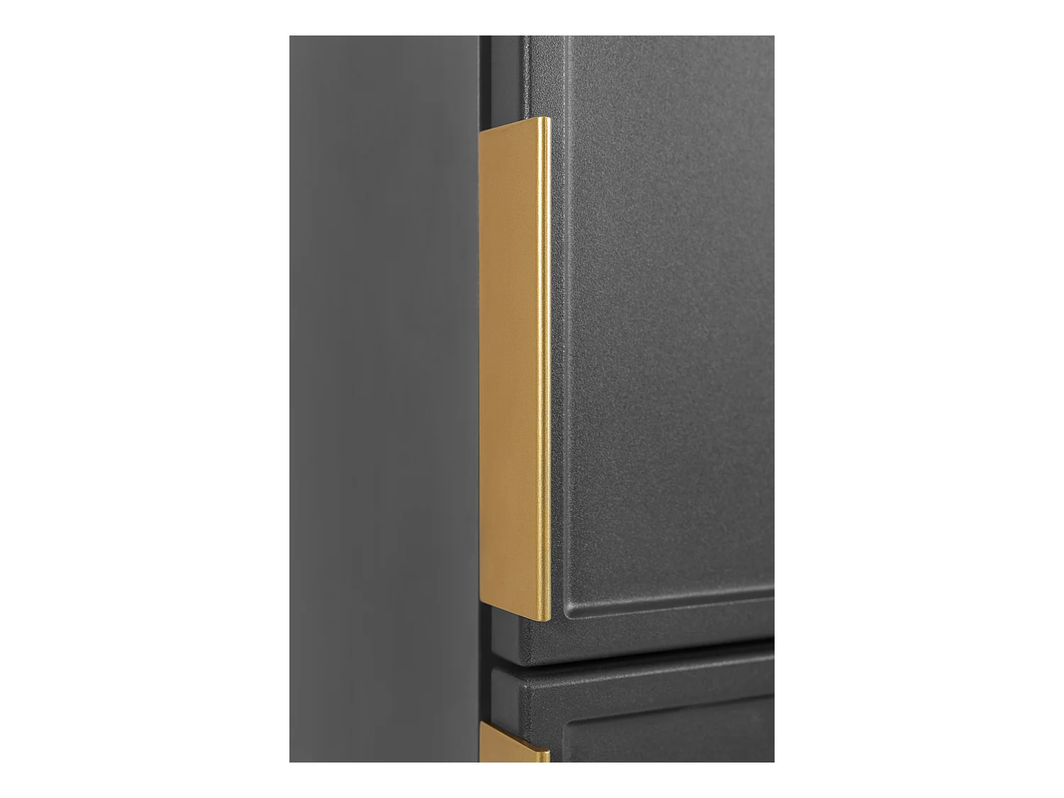 Szafka łazienkowa ciemnoszara, uchwyt złoty, 27 x 35 x 136 cm