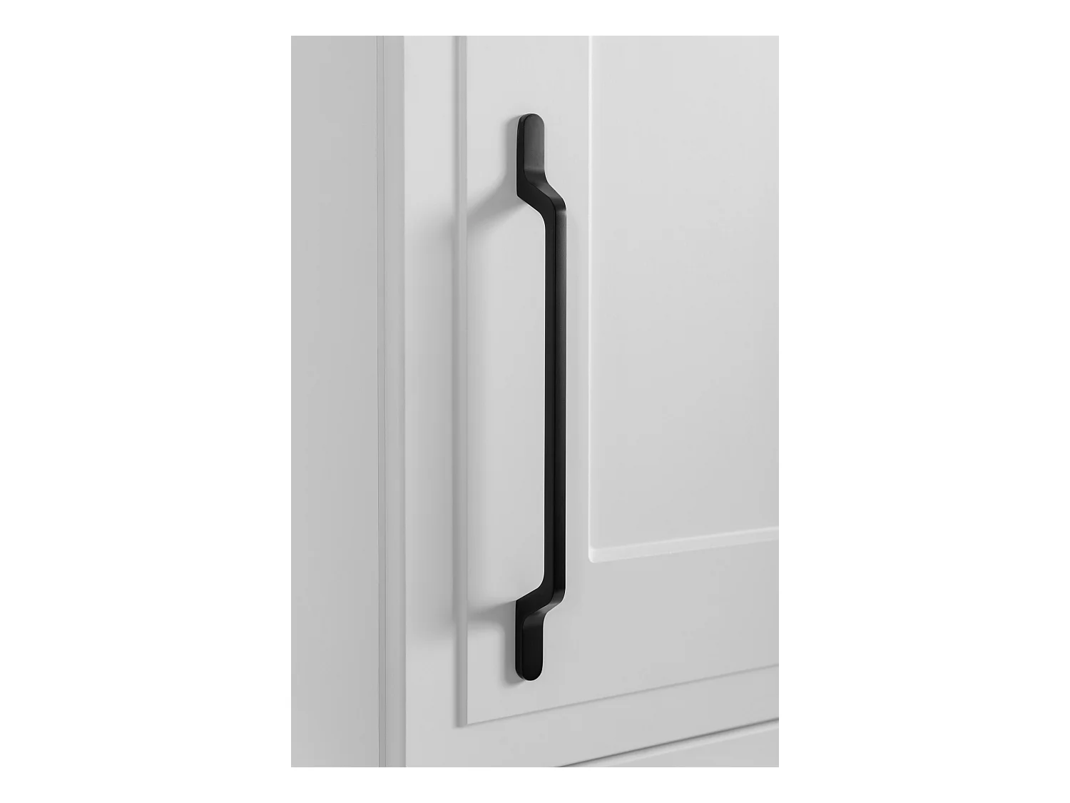 Meuble de salle de bain, blanc, 35 x 136 x 27 cm, poignée noire