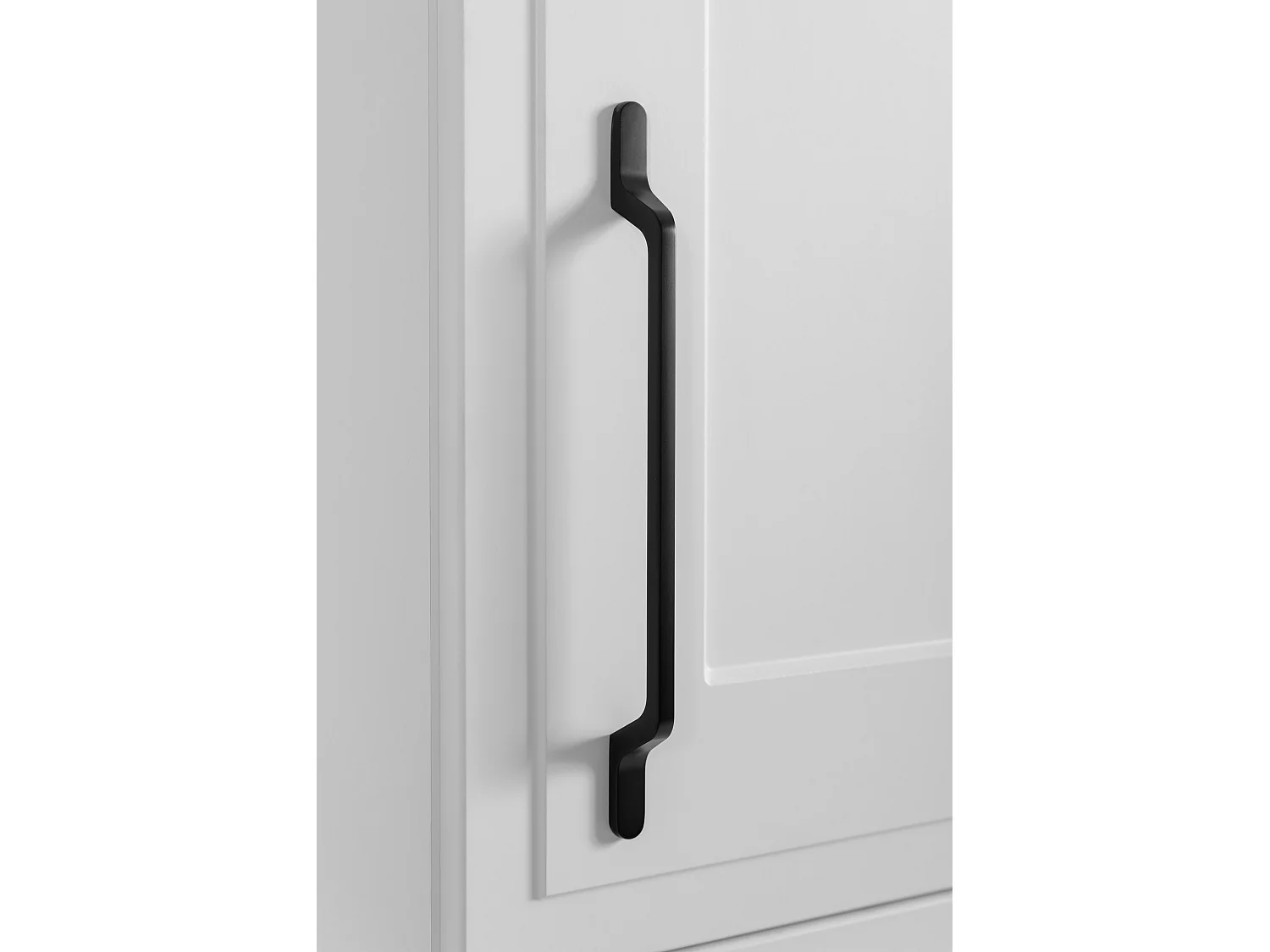 Meuble de salle de bain, blanc, 35 x 136 x 27 cm, poignée noire