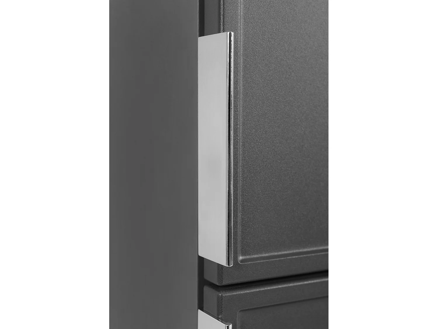 Meuble de salle de bain, Gris foncé, poignée argentée, 35 x 136 x 27 cm