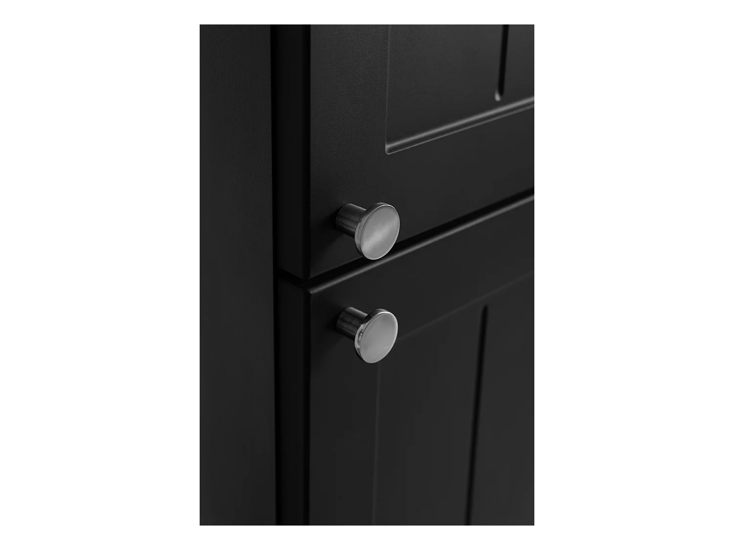 Meuble de salle de bain de style classique, noir, 35 x 136 x 27 cm, poignée argentée