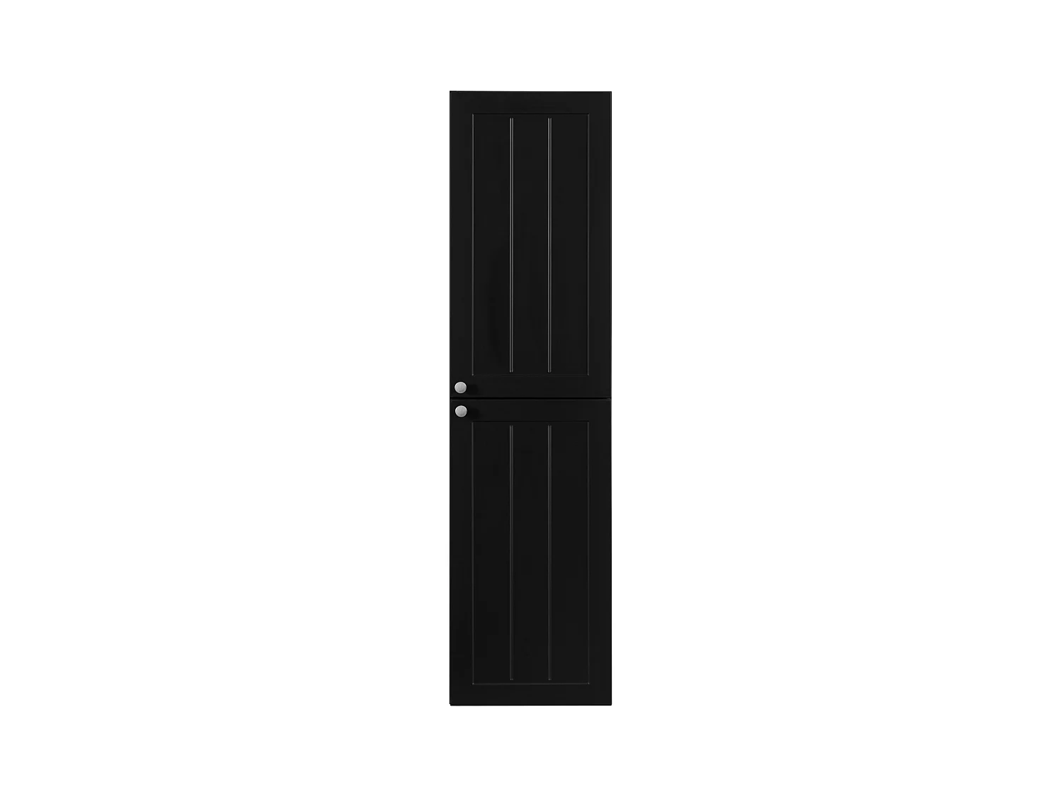 BADEZIMMERSCHRANK, schwarz, 35 x 136 x 27 cm, silberner Griff