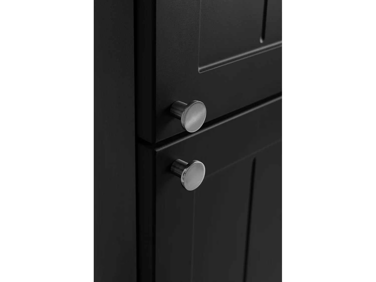 Klassieke badkamerkast, zwart, 35 x 136 x 27 cm, zilveren handgreep