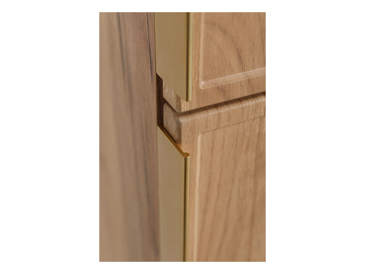 Meuble de salle de bain, Chêne Craft, poignée dorée, 35 x 136 x 27 cm