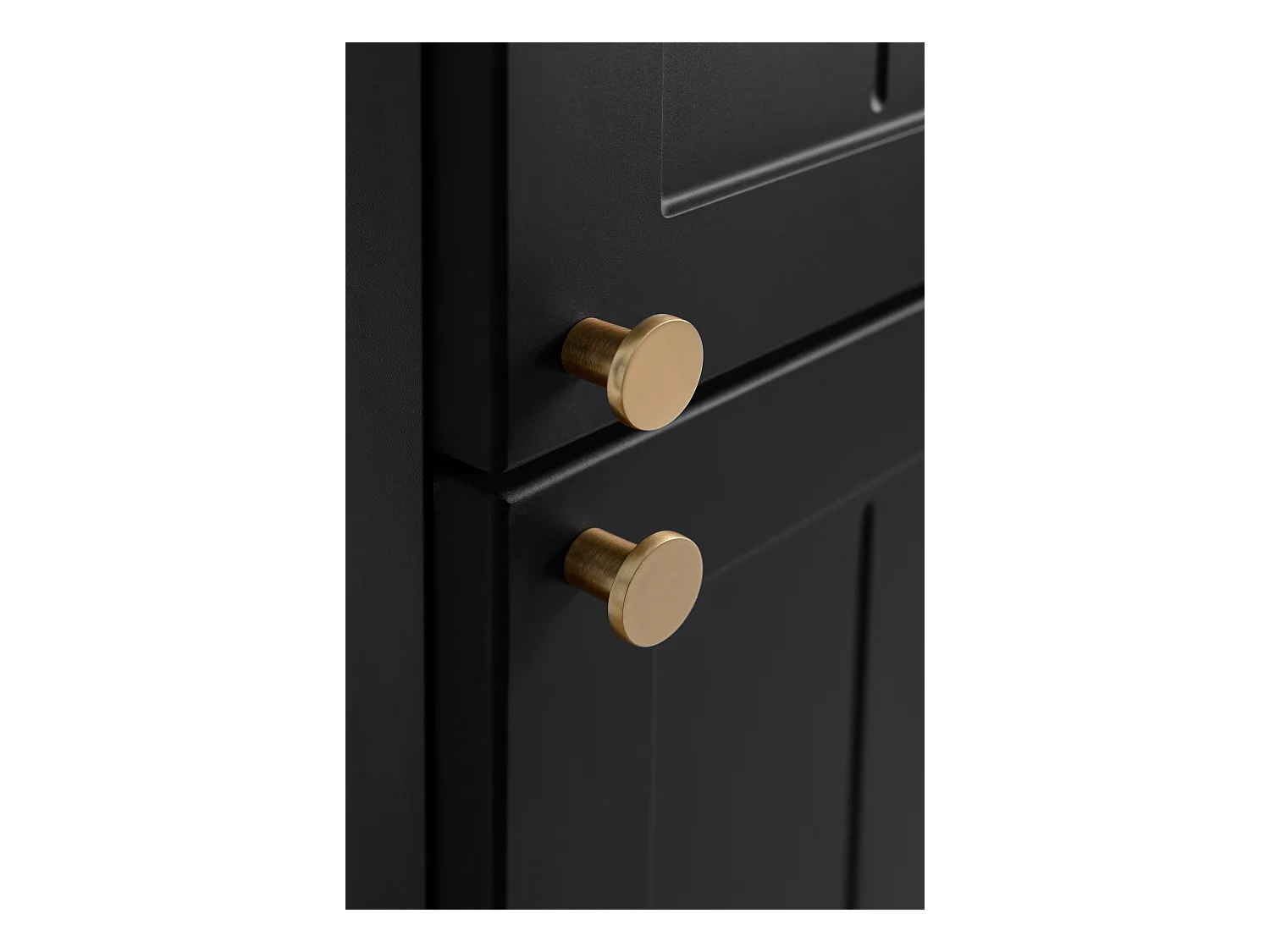 Meuble de salle de bain de style classique, noir, 35 x 136 x 27 cm, poignée dorée