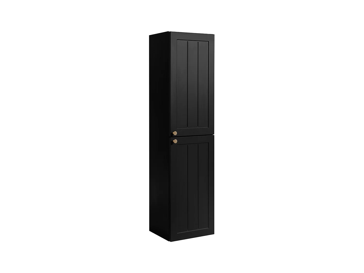 BADEZIMMERSCHRANK, schwarz, 35 x 136 x 27 cm, goldener Griff