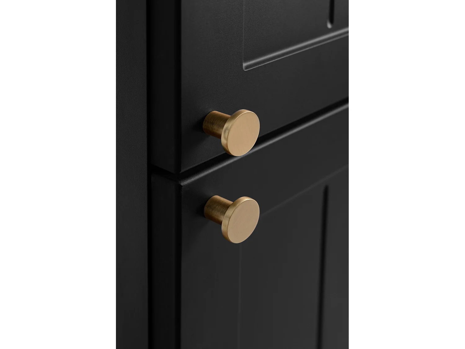 Meuble de salle de bain de style classique, noir, 35 x 136 x 27 cm, poignée dorée