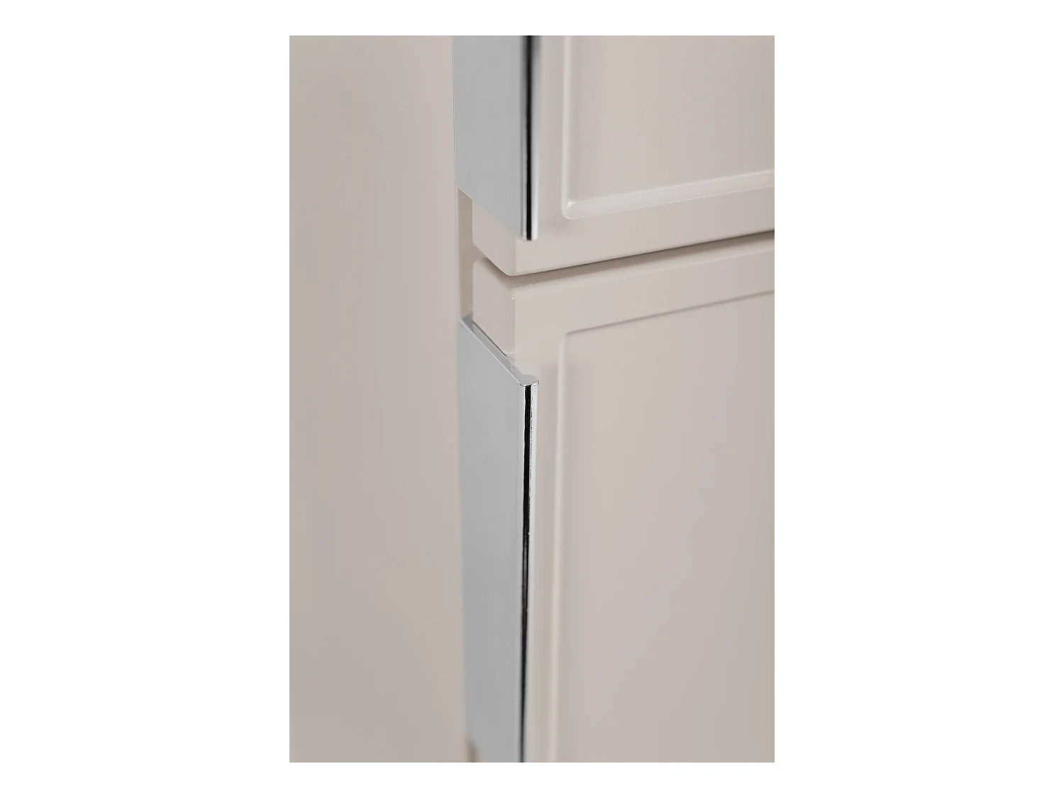 Badezimmerschrank, Kaschmir, 27 x 35 x 136 cm, Silberne Griffe