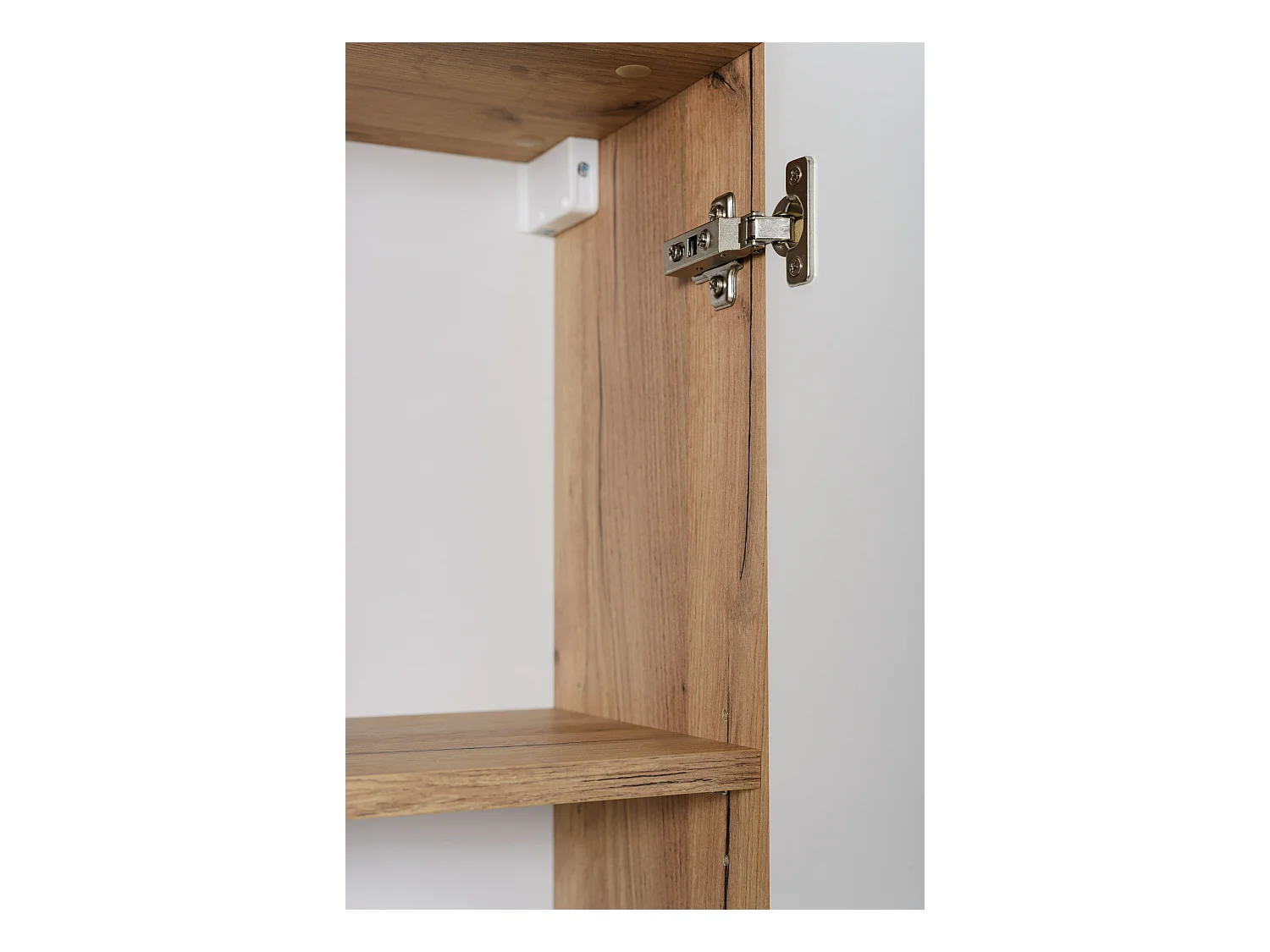 Badezimmerschrank, Gold Craft Eiche, schwarzer Griff, 27 x 35 x 136 cm