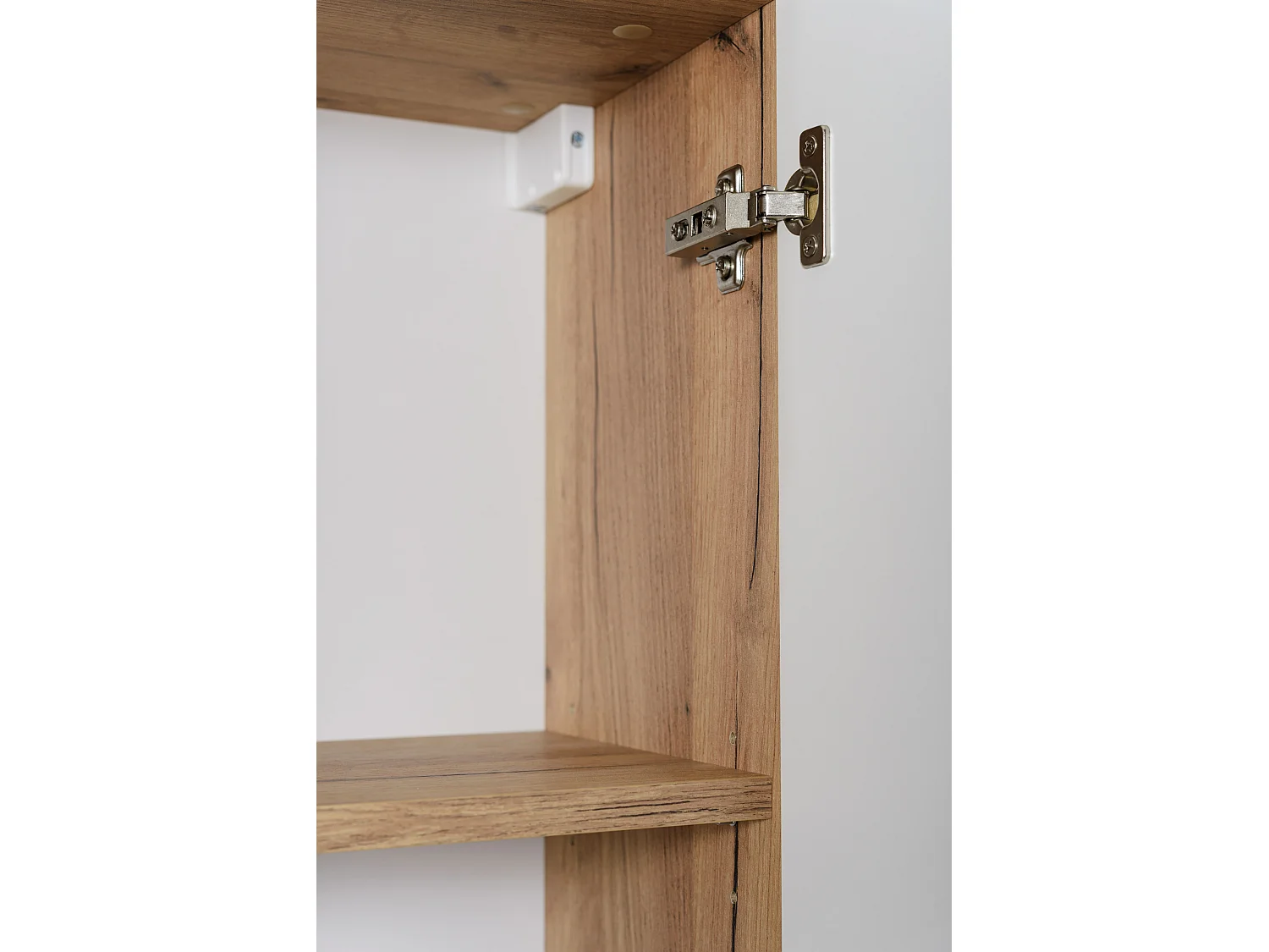 Badezimmerschrank, Gold Craft Eiche, schwarzer Griff, 27 x 35 x 136 cm