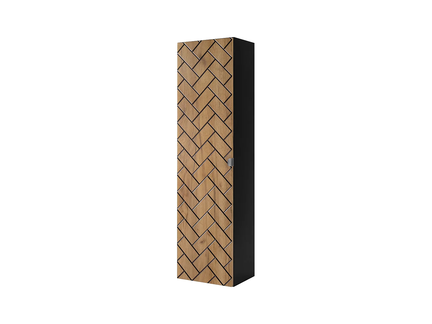 BADEZIMMERSCHRANK, Gold Craft Eiche, 35 x 136 x 27 cm, Silberner Griff
