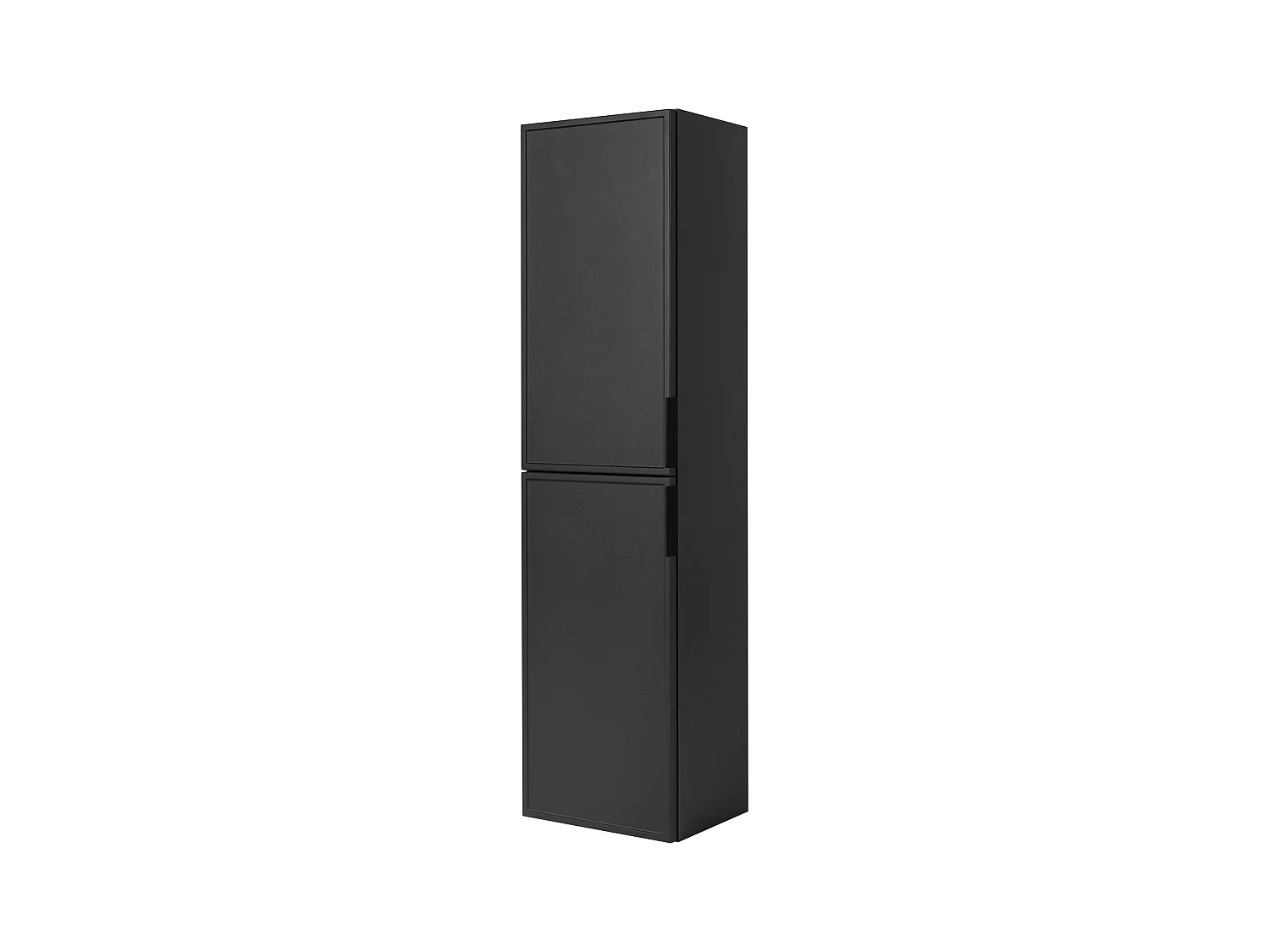 Badezimmerschrank, Dunkelgrau, schwarzer Griff, 27 x 35 x 136 cm